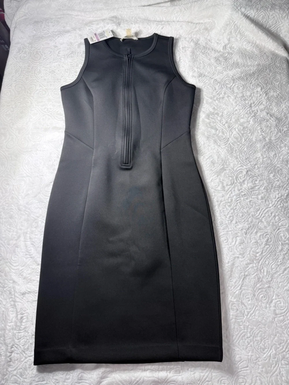 Michael Kors Black Sleeveless Sheath Dress Zip Front Size 6 NWT